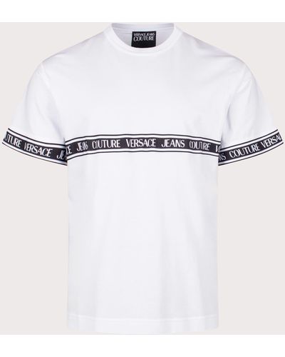 Versace Relaxed Fit R Taped T-shirt - White