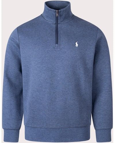 Polo Ralph Lauren Double-knit Quarter Zip Sweatshirt - Blue