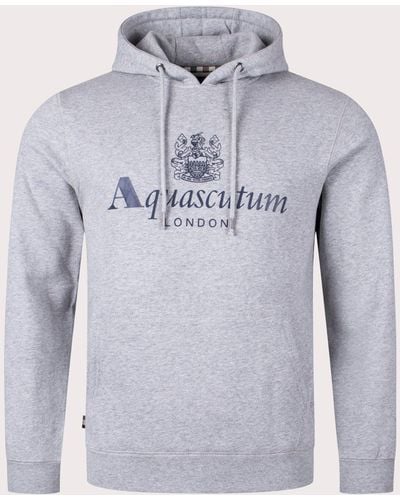 Aquascutum Active Big Logo Hoodie - Grey