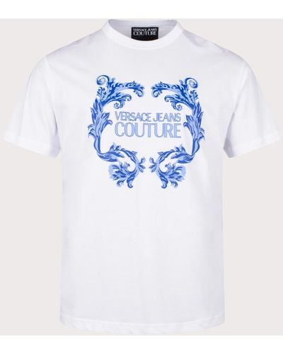 Versace Rubberised Logo Baroque T-shirt - Blue