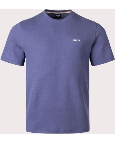BOSS Lightweight Waffle T-shirt - Blue