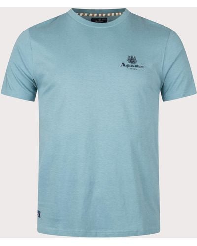 Aquascutum Beach Basic Small Logo T-shirt - Blue
