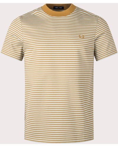 Fred Perry Fine Stripe Heavy Weight T-shirt - Natural