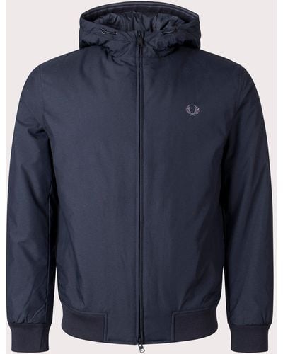 Fred Perry Padded Hooded Brentham Jacket - Blue