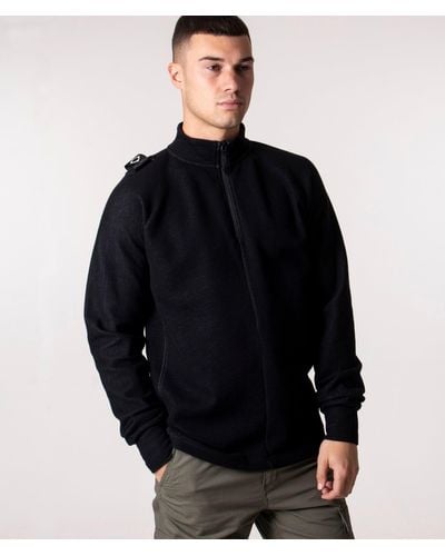 Ma Strum Quarter Zip Two Tone Fabric Sweatshirt - Black