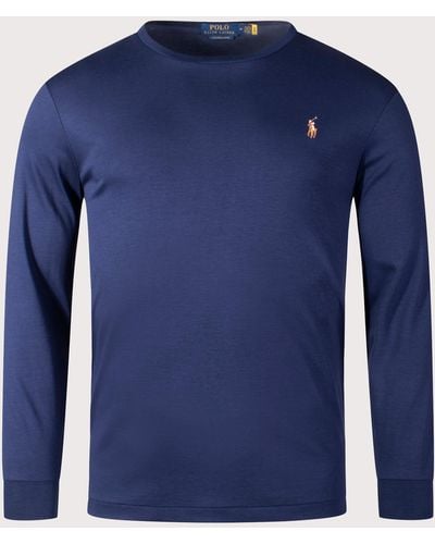 Polo Ralph Lauren Custom Slim Fit Interlock Long Sleeve T-shirt - Blue