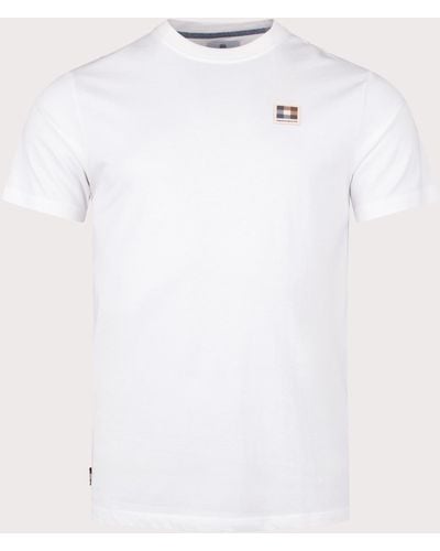 Aquascutum Active Club Check Patch T-shirt - White