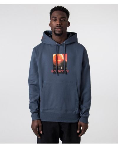 Helmut Lang Relaxed Fit Outer Space Hoodie - Blue