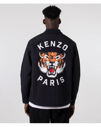 KENZO Lucky Tiger Quilted Coach Jacket - Black