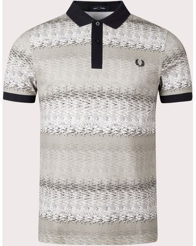Fred Perry Subculture Waves Polo Shirt - Grey