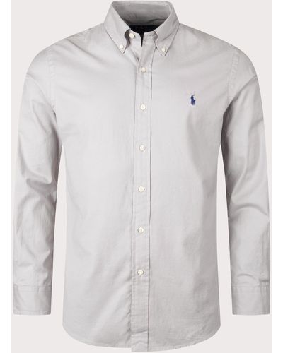 Polo Ralph Lauren Custom Fit Stretch Oxford Shirt - Grey