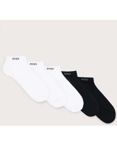 BOSS 5 Pack Uni Colour Ankle Socks - Natural