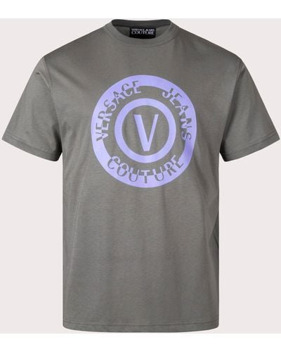 Versace Relaxed Fit V Emblem Seas T-shirt - Grey