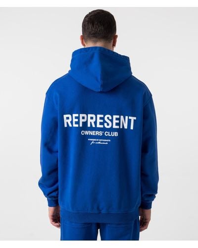 Represent Oversized Fit Owners Club Hoodie - Blue