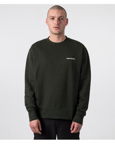 Norse Projects Relaxed Fit Arne Organic Logo Sweatshirt - Black