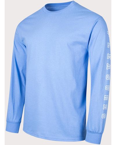 Pleasures Long Sleeve Sign T-shirt - Blue