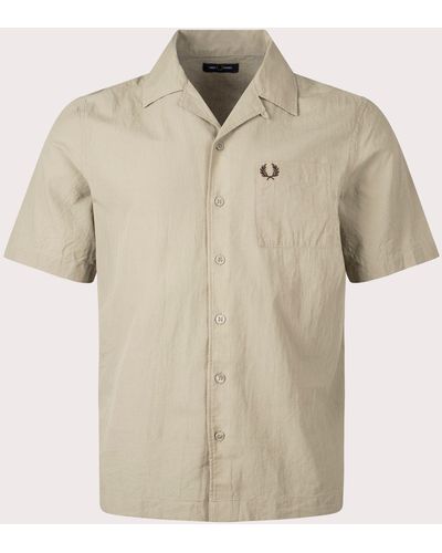 Fred Perry Lightweight Texture Revere Collar Shirt - Natural