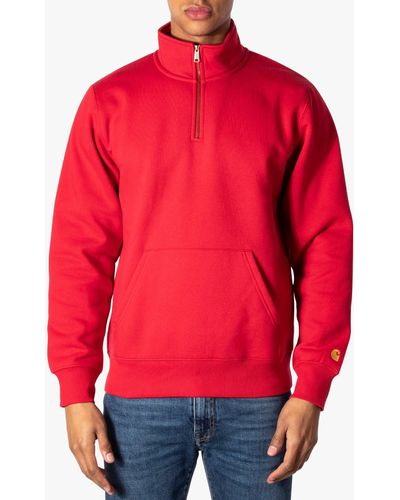 Carhartt Quarter Zip Chase Sweatshirt - Red