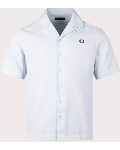 Fred Perry Pique Texture Revere Collar Shirt - White