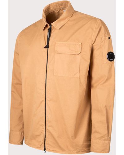 C.P. Company Gabardine Zipped Overshirt - Orange