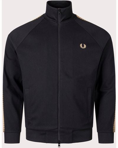 Fred Perry Crochet Taped Track Jacket - Blue