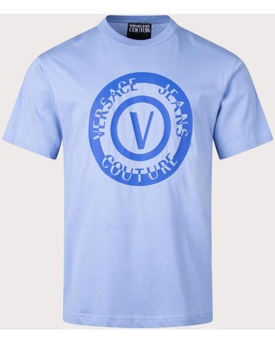 Versace Relaxed Fit V Emblem Seas T-shirt - Blue