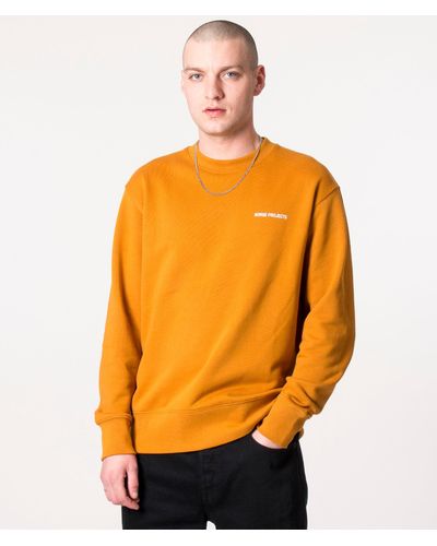 Norse Projects Relaxed Fit Arne Logo Sweatshirt - Orange