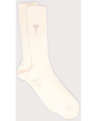 Ami Paris De Coeur Plain Socks - Natural