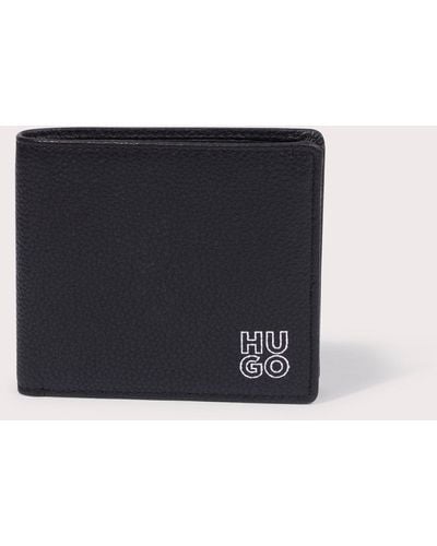 HUGO Grained Leather Subway Grn 4 Cc Coin Wallet - Blue