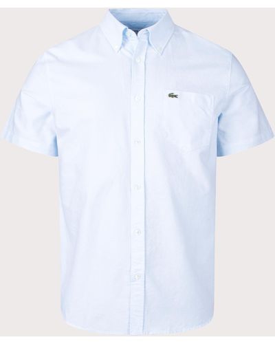 Lacoste Short Sleeve Oxford Shirt - Blue