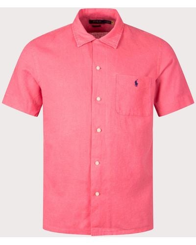 Polo Ralph Lauren Classic Fit Short Sleeve Plain Weave Shirt - Pink