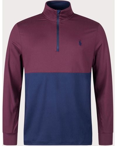 Polo Ralph Lauren Quarter Zip Jersey Sweatshirt - Purple