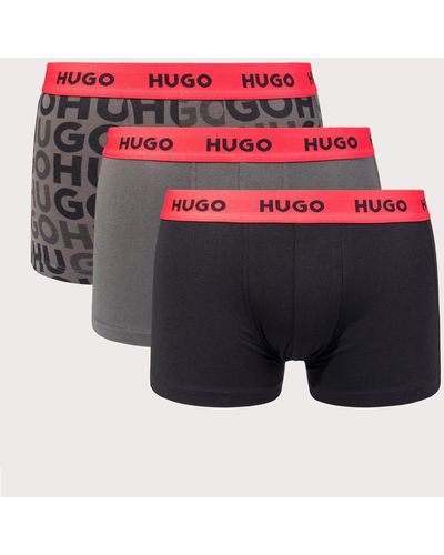 HUGO Three Pack Triplet Design Trunks - Red