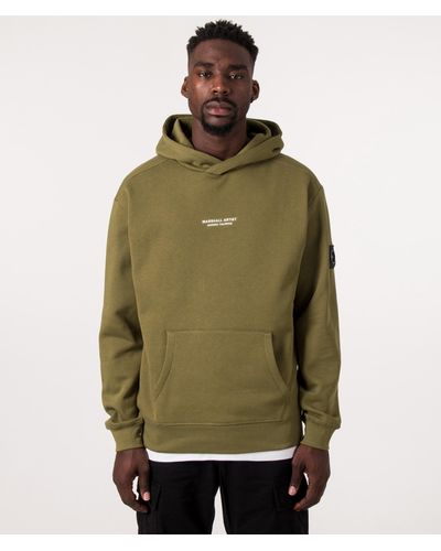 Marshall Artist Relaxed Fit Siren Overhead Hoodie - Green