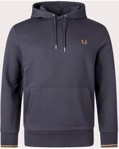 Fred Perry Tipped Hooded Sweatshirt - Blue
