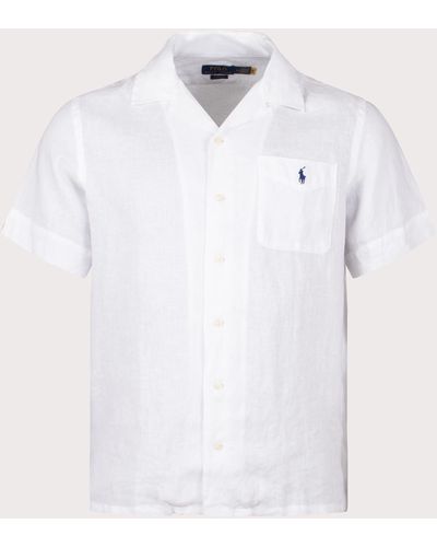 Polo Ralph Lauren Linen Short Sleeve Shirt - White