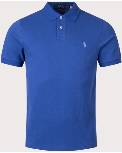 Polo Ralph Lauren Custom Slim Fit Basic Mesh Polo Shirt - Blue