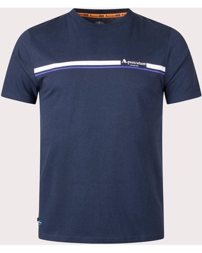 Aquascutum Active Cotton Stripes T-shirt - Blue