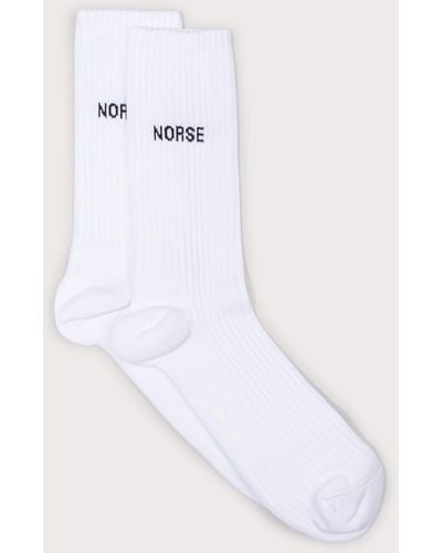 Norse Projects Bjarki Logo Socks - White