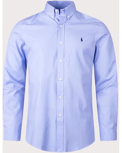 Polo Ralph Lauren Slim Fit Stretch Poplin Shirt - Blue