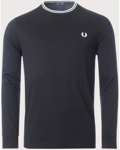 Fred Perry Long Sleeve Twin Tipped T-shirt - Blue