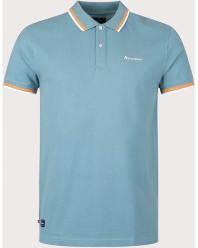 Aquascutum Active Cotton Stripes Dry-fit Polo Shirt - Blue
