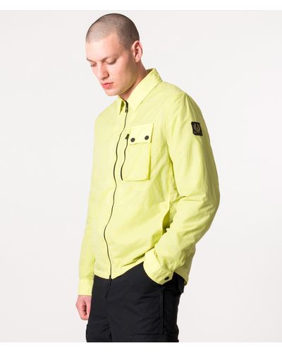 Belstaff Garment Dyed Ripstop Rail Overshirt - Yellow