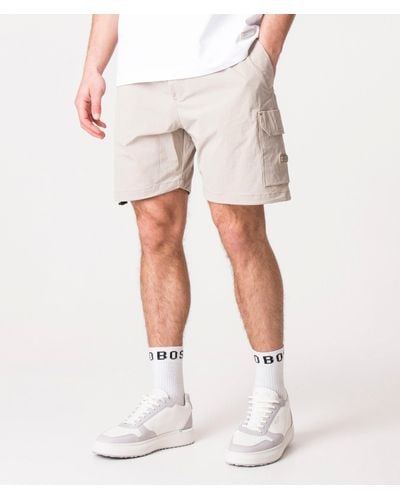 Mallet Regular Fit Utility Stretch Ripstop Cargo Shorts - Natural