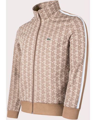 Lacoste All Over Print Track Top - Natural