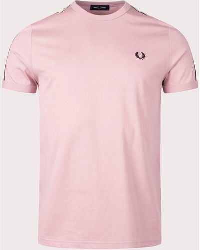 Fred Perry Contrast Tape Ringer T-shirt - Pink