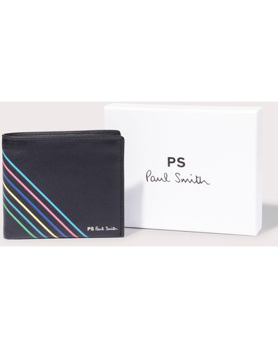 PS by Paul Smith Leather 'sports Stripe' Billfold Wallet - Blue
