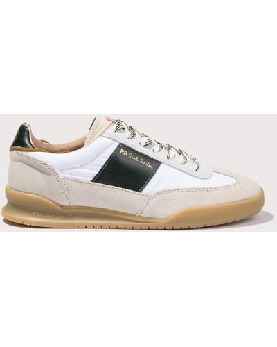 PS by Paul Smith Dover White Green Tab Trainers - Metallic