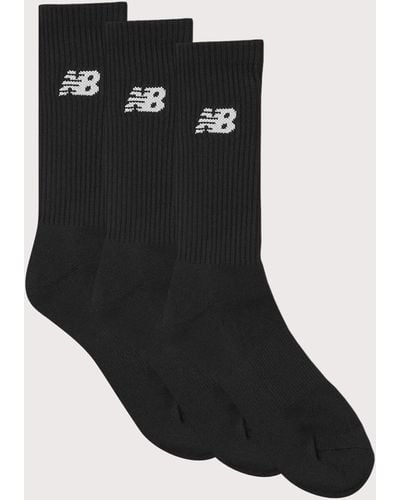 New Balance Nb Everyday 3 Pack Crew Socks - Black