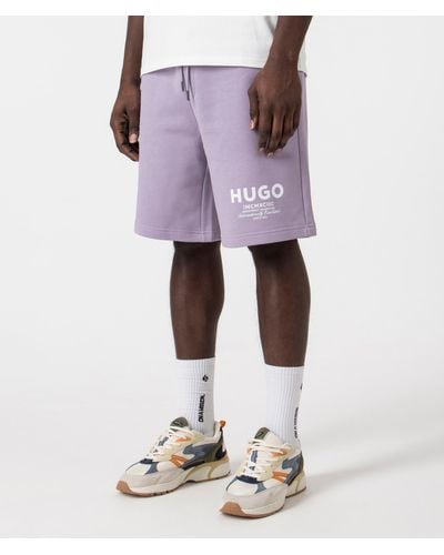 HUGO Relaxed Fit Nomario Sweat Shorts - Purple